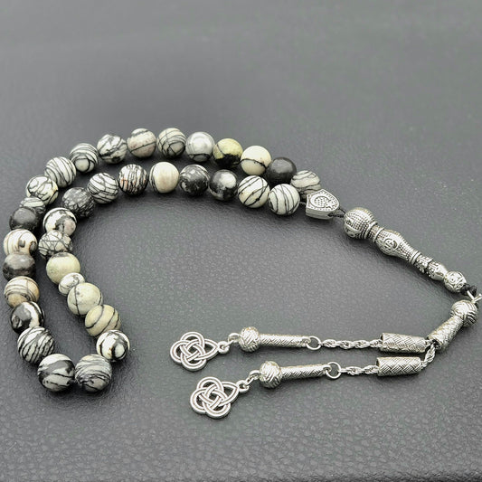 Black Network Agate Tasbih