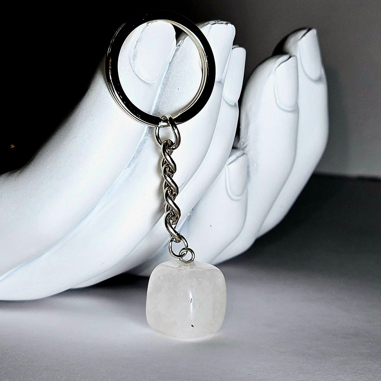 White Quartz Keychain