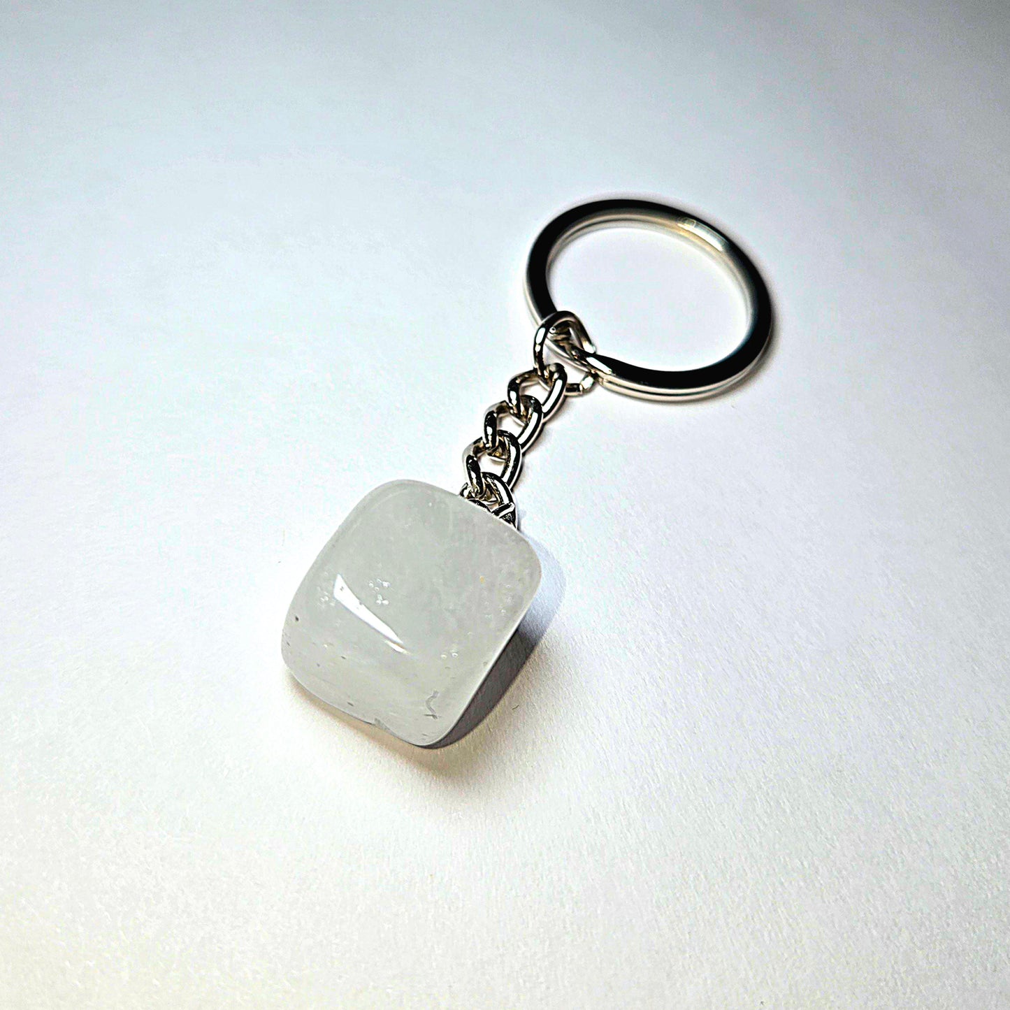 White Quartz Keychain